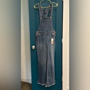 Sincerely Jules Blue Denim Jumpsuit overalls small wide leg flare